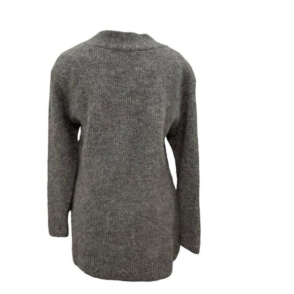 Everlane Alpaca Wool Blend Cardigan Sweater Pockets Heathered Gray size Small - Picture 4 of 5